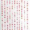 Red Glitter Heart Garland Backdrop: Bridal Shower, Photo Booth Decor (12 Strips)