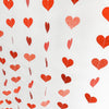 Red Glitter Heart Garland Backdrop: Bridal Shower, Photo Booth Decor (12 Strips)