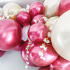 Luxury Red Balloon Arch – Chrome Red, Pearl White & Gold Party Decoration