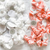Last Disco Party Hair Ties – Pink & White with Glitter Disco Ball Charm