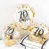 70 & Fabulous Confetti Balloons – 12" Gold or Rose Gold 70th Birthday Decor