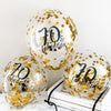 70 & Fabulous Confetti Balloons – 12" Gold or Rose Gold 70th Birthday Decor