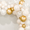 Neutral Luxe Balloon Arch – Gold & White Boho Wedding Decoration