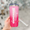 Junior Bridesmaid Tumbler: Pink Ombré Stainless Steel, 16 oz