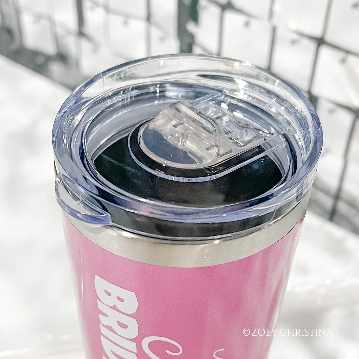 Junior Bridesmaid Tumbler: Pink Ombré Stainless Steel, 16 oz