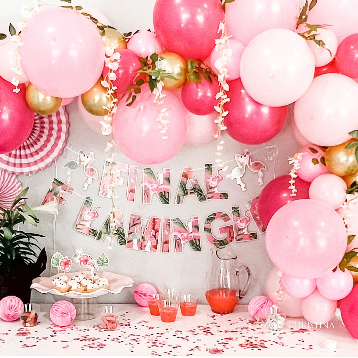 Pink Flamingo Balloon: Tropical Bachelorette Party Decor (18")