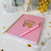 Dental-Themed Stationery Set – Pink Notebook & Crystal Pen Gift Box