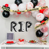 Murder Mystery Balloon Garland – Red, Black & Caution Tape Party Supplies