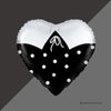 Gothic Heart Balloon with Collar Design - Dark-Themed Party Decor Inspired by Classic Gothic Style