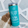 Funny Law Student Travel Mug: Iridescent Blue Stainless Steel, 16oz