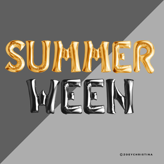 SUMMERWEEN Foil Balloon Letters Party Decor | Summer Halloween Party Decor | Bachelorette, Birthday, or Pool Party