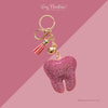 Sparkly Tooth Keychain – Dental-Inspired Sequin Charm for Dental Assistants, Hygienists & Tooth Lovers
