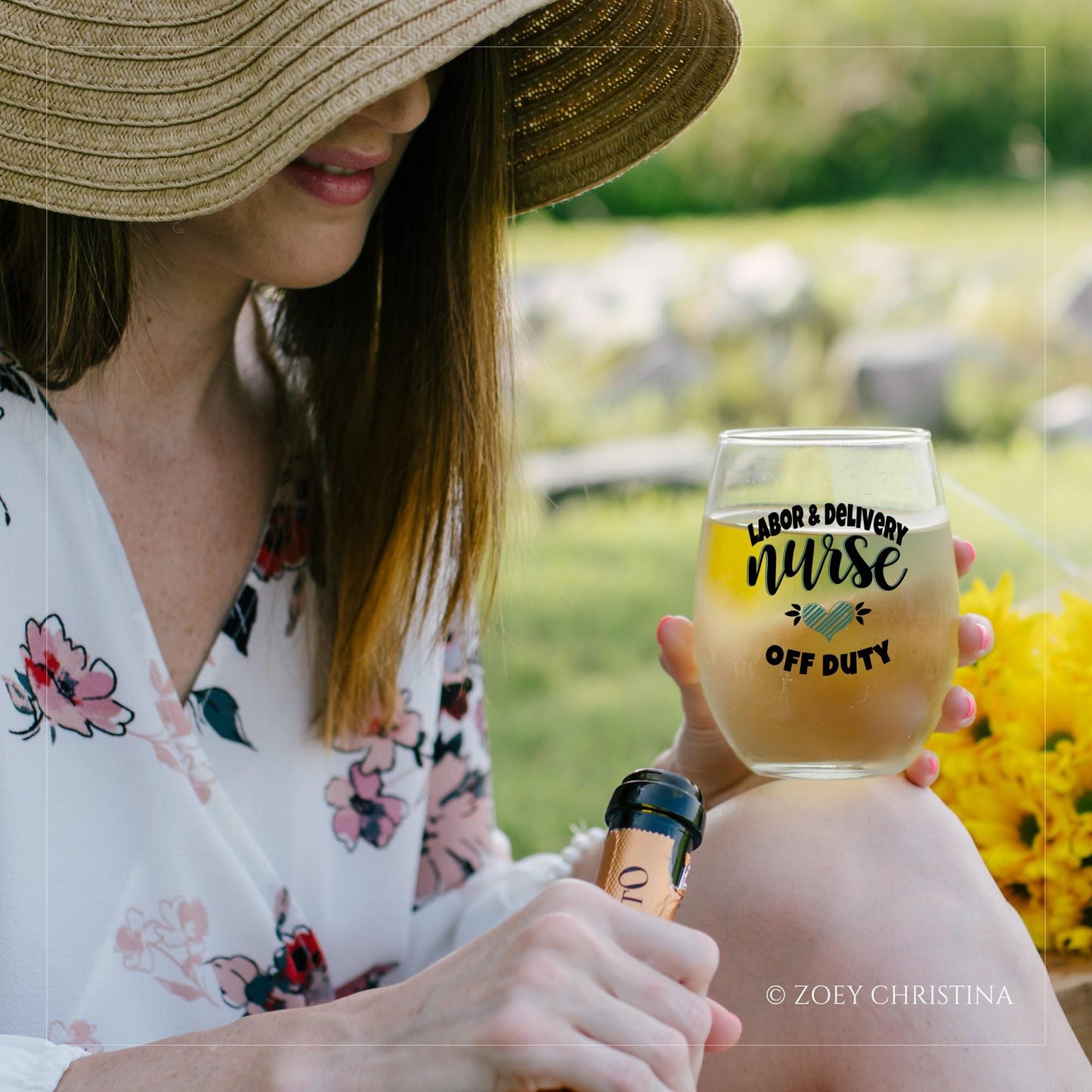 Labor and Delivery Nurse Wine Glass: Off Duty or Retirement Gift