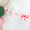 Pink Bow Banner – Girly Ribbon Garland for Bachelorette, Birthday, or Coquette Party Decor | Printed Bow Pennant, Pink Bow Garland