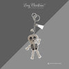 Rhinestone Skeleton Keychain, Halloween Charm for Backpacks, Bags & Medical Workers, Cute Spooky Chain for Radiology, Anatomy, Health Pros