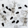 Rhinestone Skeleton Keychain, Halloween Charm for Backpacks, Bags & Medical Workers, Cute Spooky Chain for Radiology, Anatomy, Health Pros