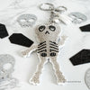 Rhinestone Skeleton Keychain, Halloween Charm for Backpacks, Bags & Medical Workers, Cute Spooky Chain for Radiology, Anatomy, Health Pros