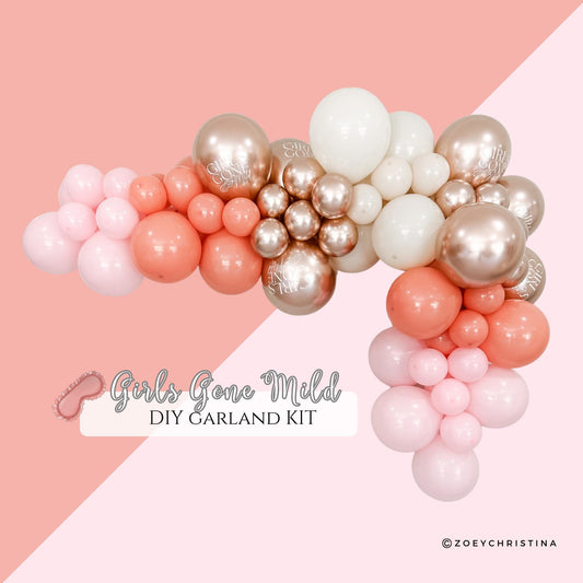 Girls Gone Mild Balloon Garland Kit – Bachelorette Party Decor in Blush & Rose Gold, Neutral Pink Balloon Arch – DIY Kit