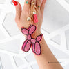 Balloon Dog Keychain with Rhinestones | Sparkly Purse Charm with Tassel | Cute Gift Idea for Women, Teens, Bag or Backpack Accessory
