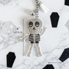 Rhinestone Skeleton Keychain, Halloween Charm for Backpacks, Bags & Medical Workers, Cute Spooky Chain for Radiology, Anatomy, Health Pros