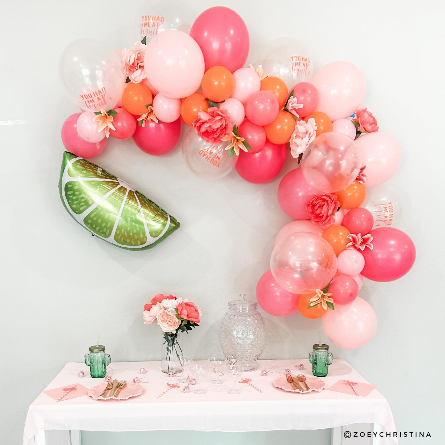 Tequila Sunrise Balloon Garland Kit • Bachelorette Party Decor • 6ft Pink Orange Balloon Arch • You Had Me At Tequila Balloons