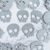 100pc Skull or Coffin Glitter Confetti – Halloween Party Table Decor | 1.5&quot; Silver & Black | Spooky Bachelorette | Gothic Cardstock Cutouts