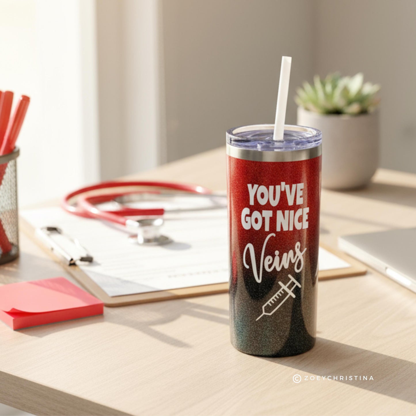 Phlebotomist Travel Tumbler: Funny Vein Humor, 16oz Stainless Steel