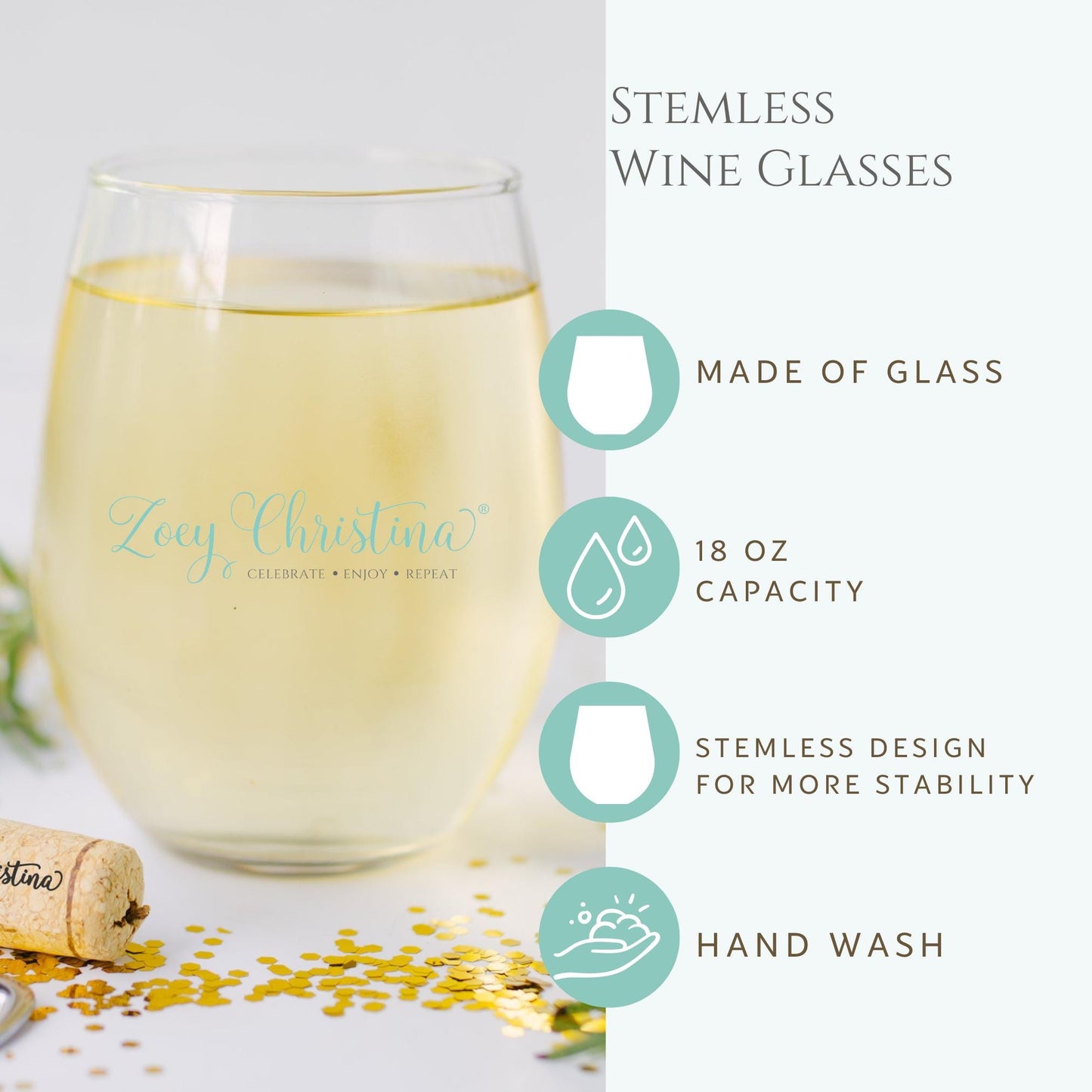 Social Worker 18 oz Stemless Wine Glass, Therapy Glass Design