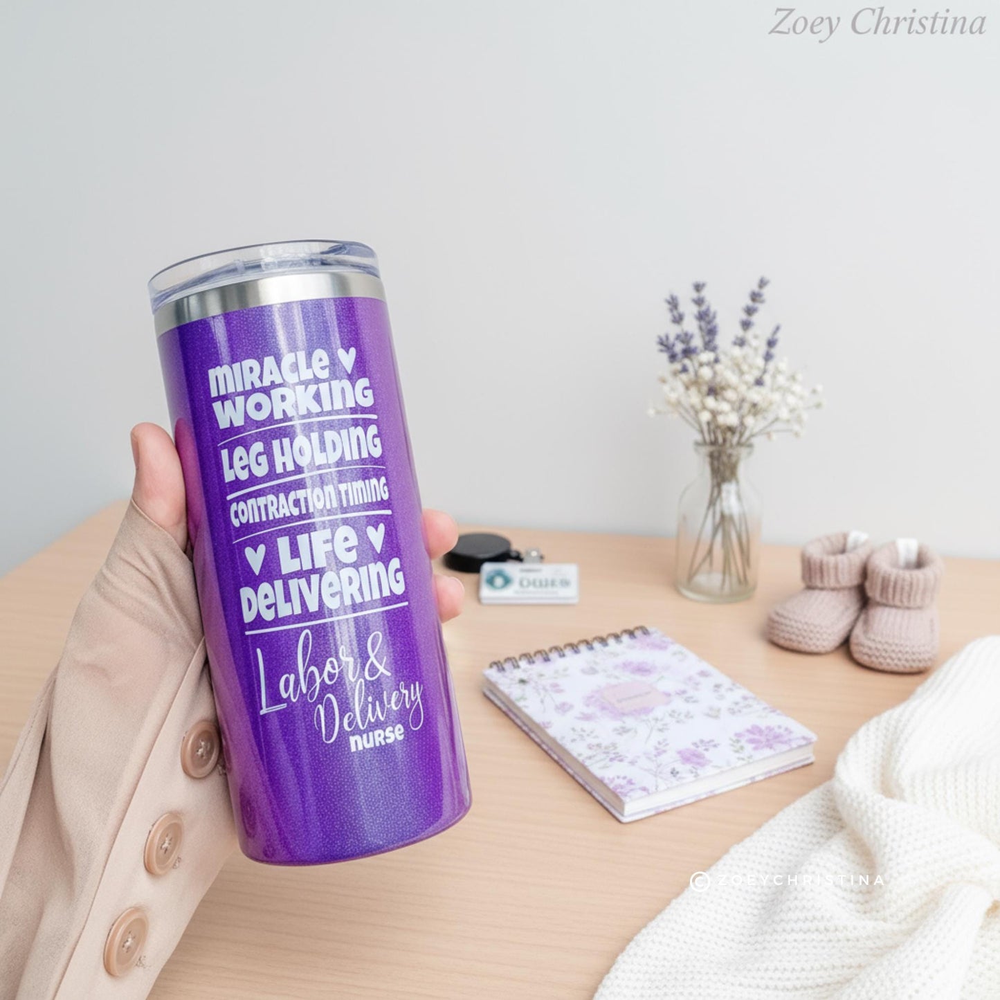 Labor and Delivery Nurse Tumbler: 16oz Stainless Steel Travel Mug