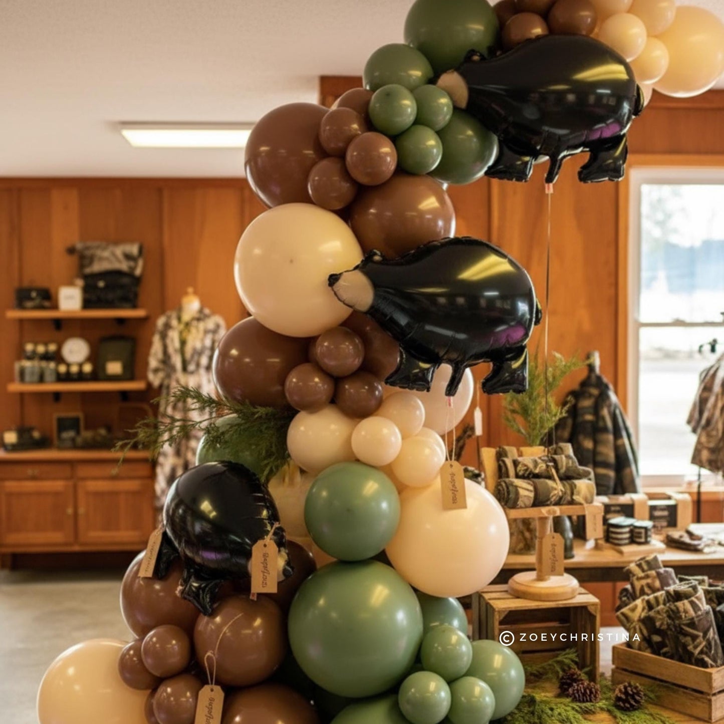 Black Bear Balloon: Woodland Bachelorette Party Decor