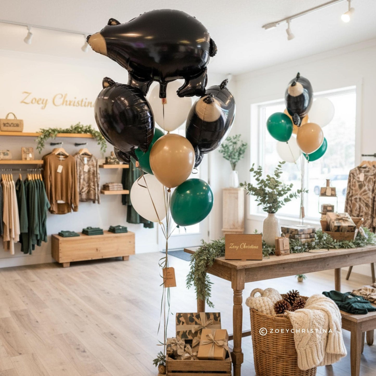 Black Bear Balloon: Woodland Bachelorette Party Decor