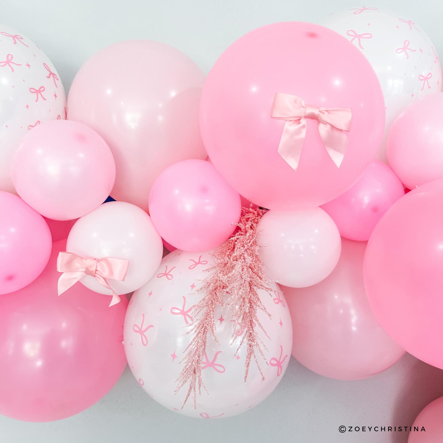 Pink Bow Ribbon Balloon Garland Set: Coquette Soft Girl Aesthetic