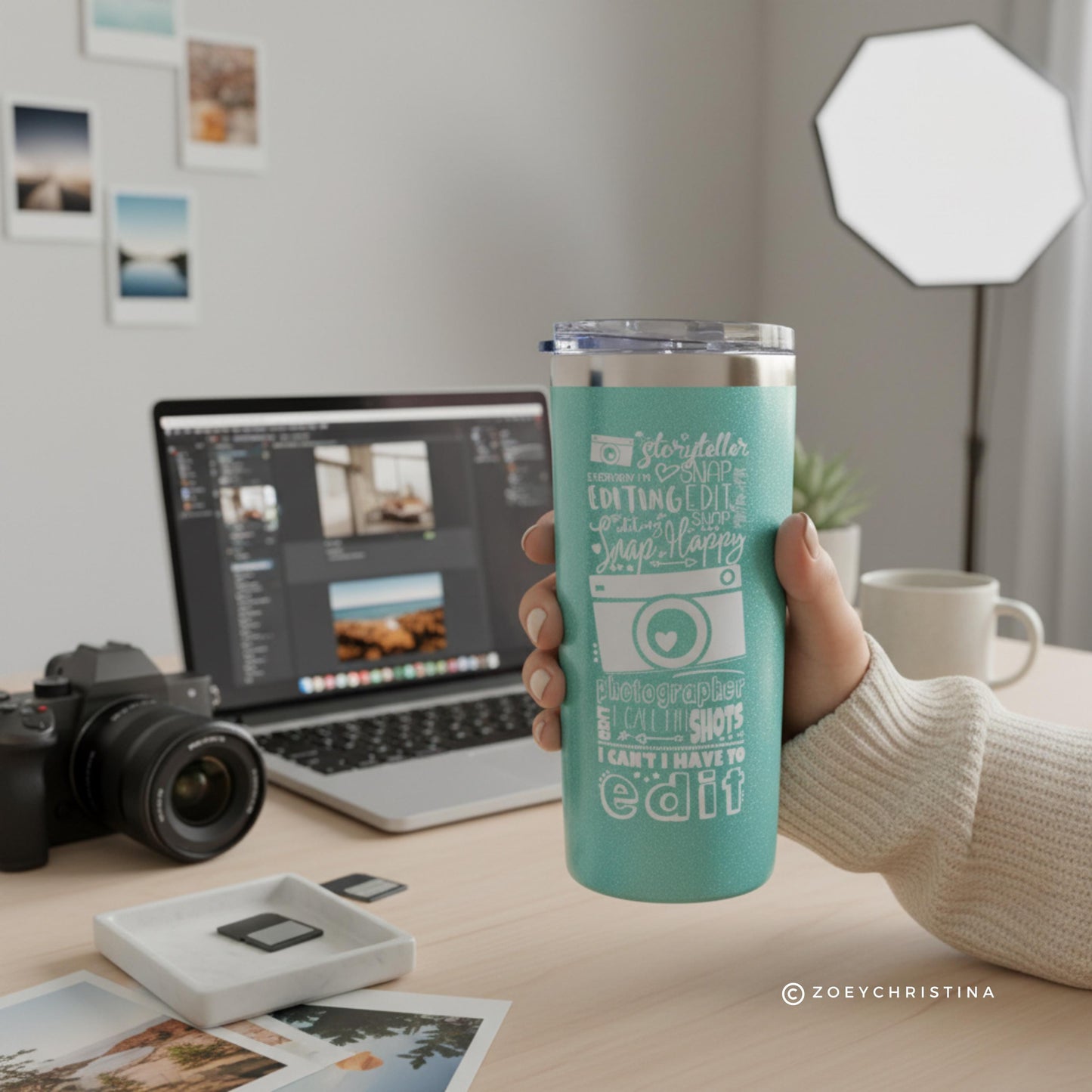 Photographer Travel Coffee Tumbler – Editing Coffee Cup, Gift for photography
