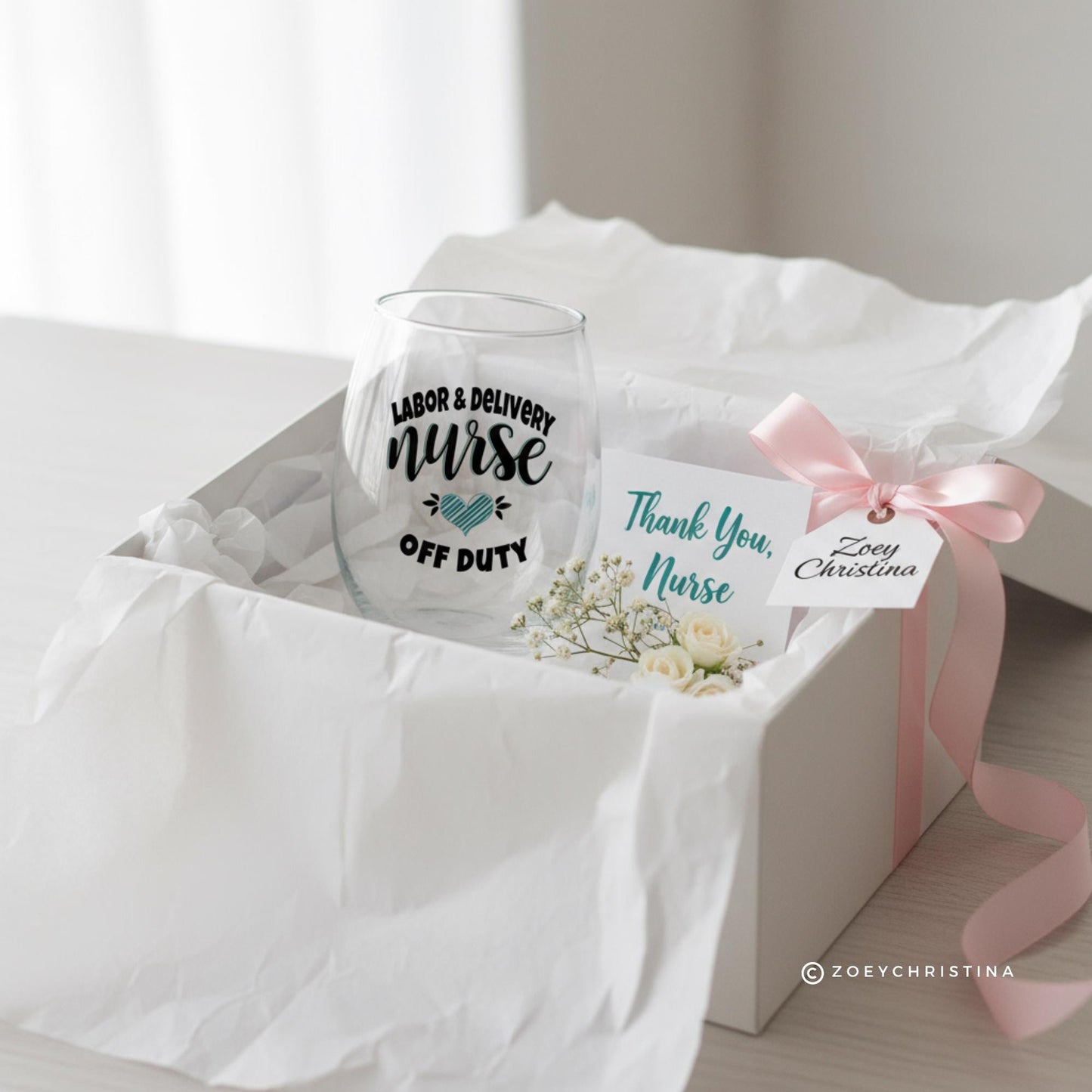 Labor and Delivery Nurse Wine Glass: Off Duty or Retirement Gift