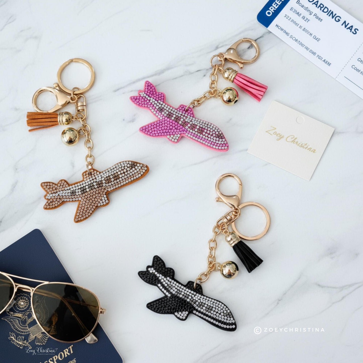 Airplane Bag Charm Keychain: Flight Attendant Gift, Travel Lover Accessory