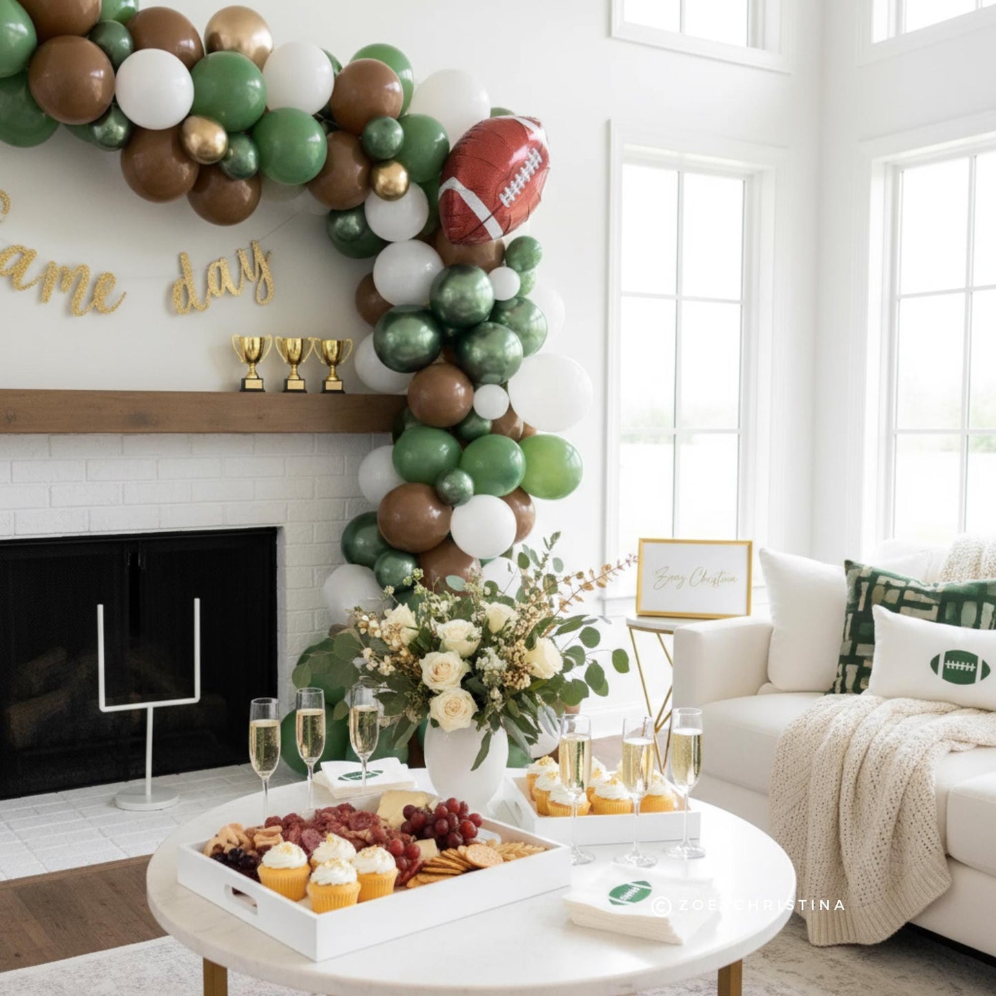 Football Balloon Garland Kit: Game Day Party Tailgate Decor