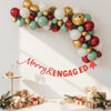 Merry & Engaged Engagement Banner: Holiday Bachelorette Sign