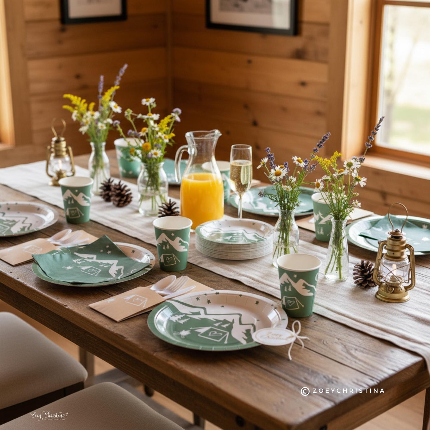 Camping Bachelorette Party Decorations: Plates, Cups, Napkins, Cutlery