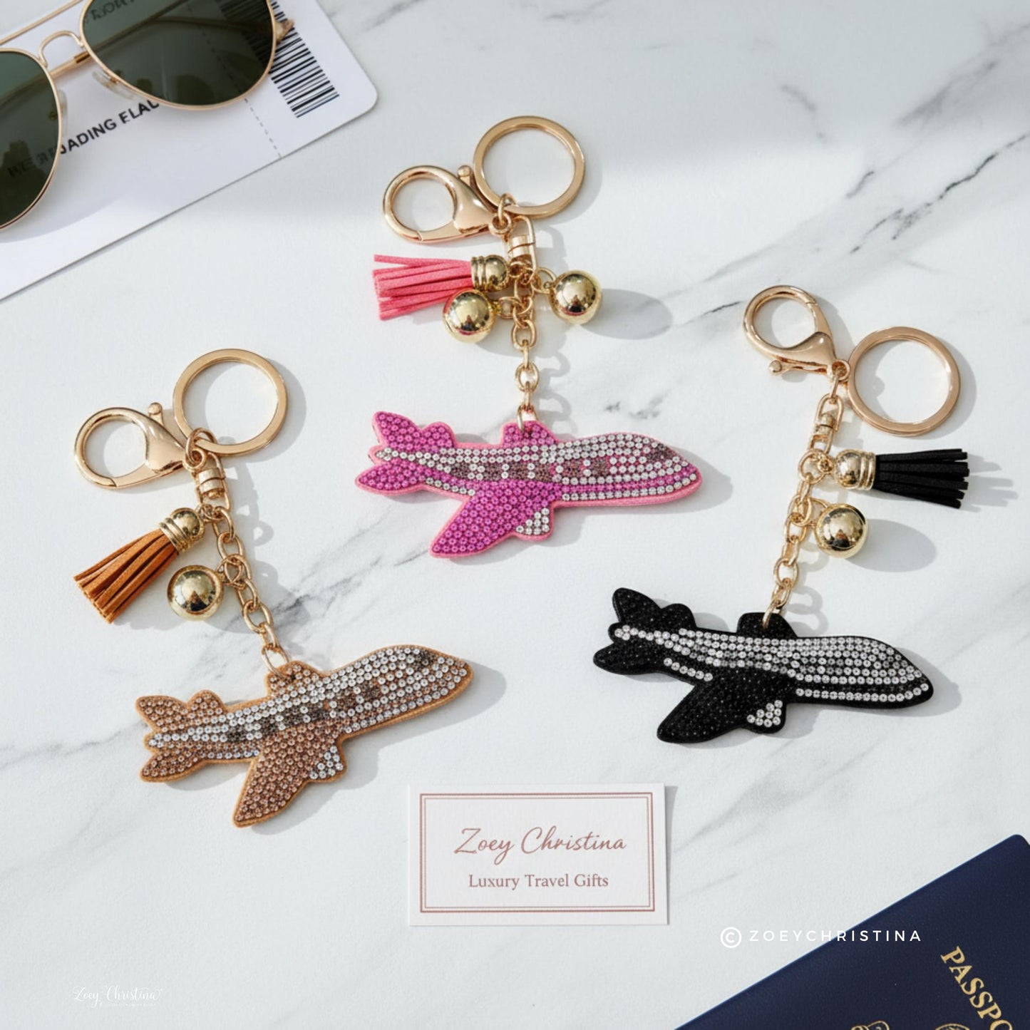 Airplane Bag Charm Keychain: Flight Attendant Gift, Travel Lover Accessory