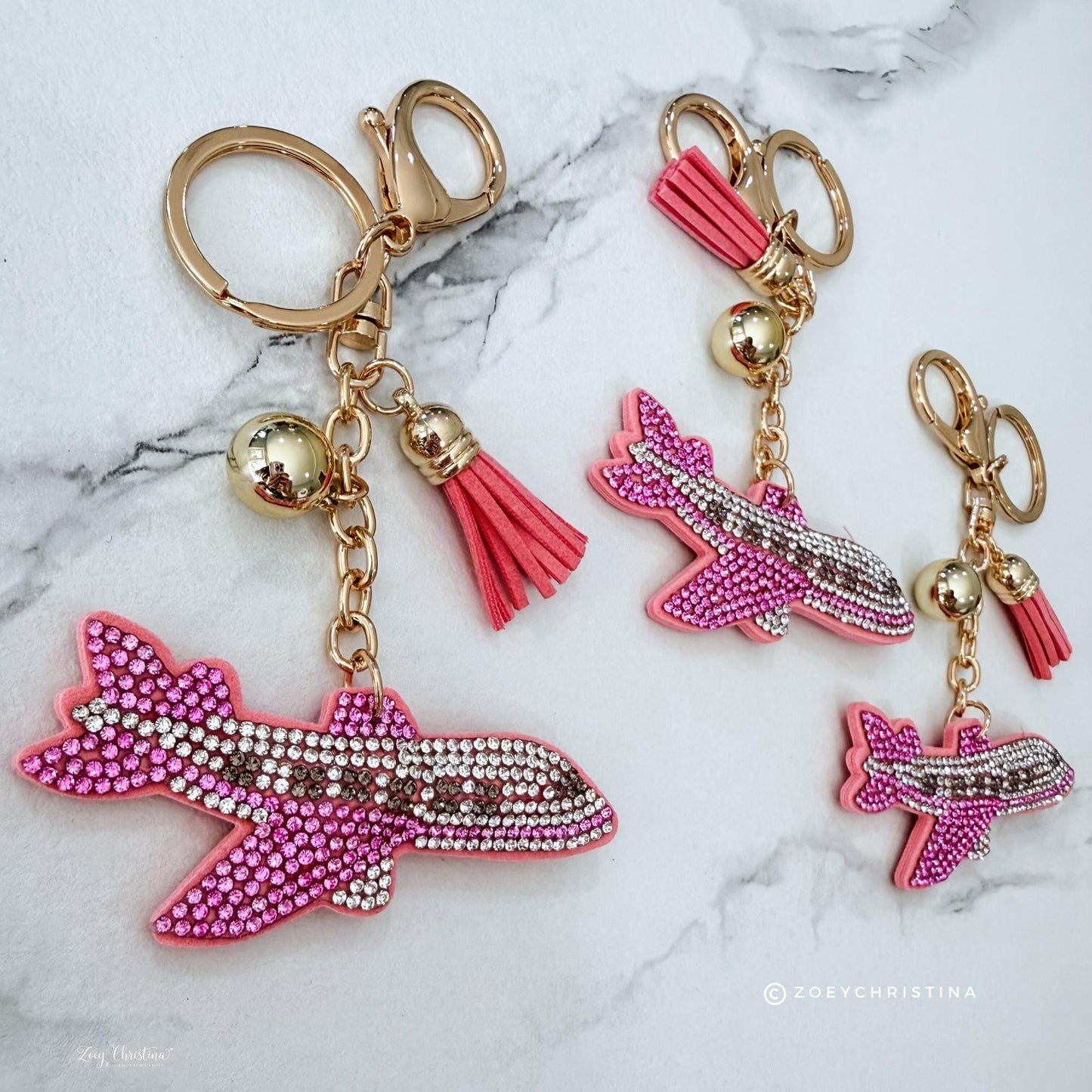 Airplane Bag Charm Keychain: Flight Attendant Gift, Travel Lover Accessory