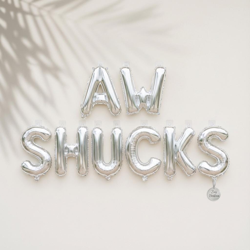 AW SHUCKS Balloon Letters • Oyster Party Decor • Coastal Bachelorette Banner