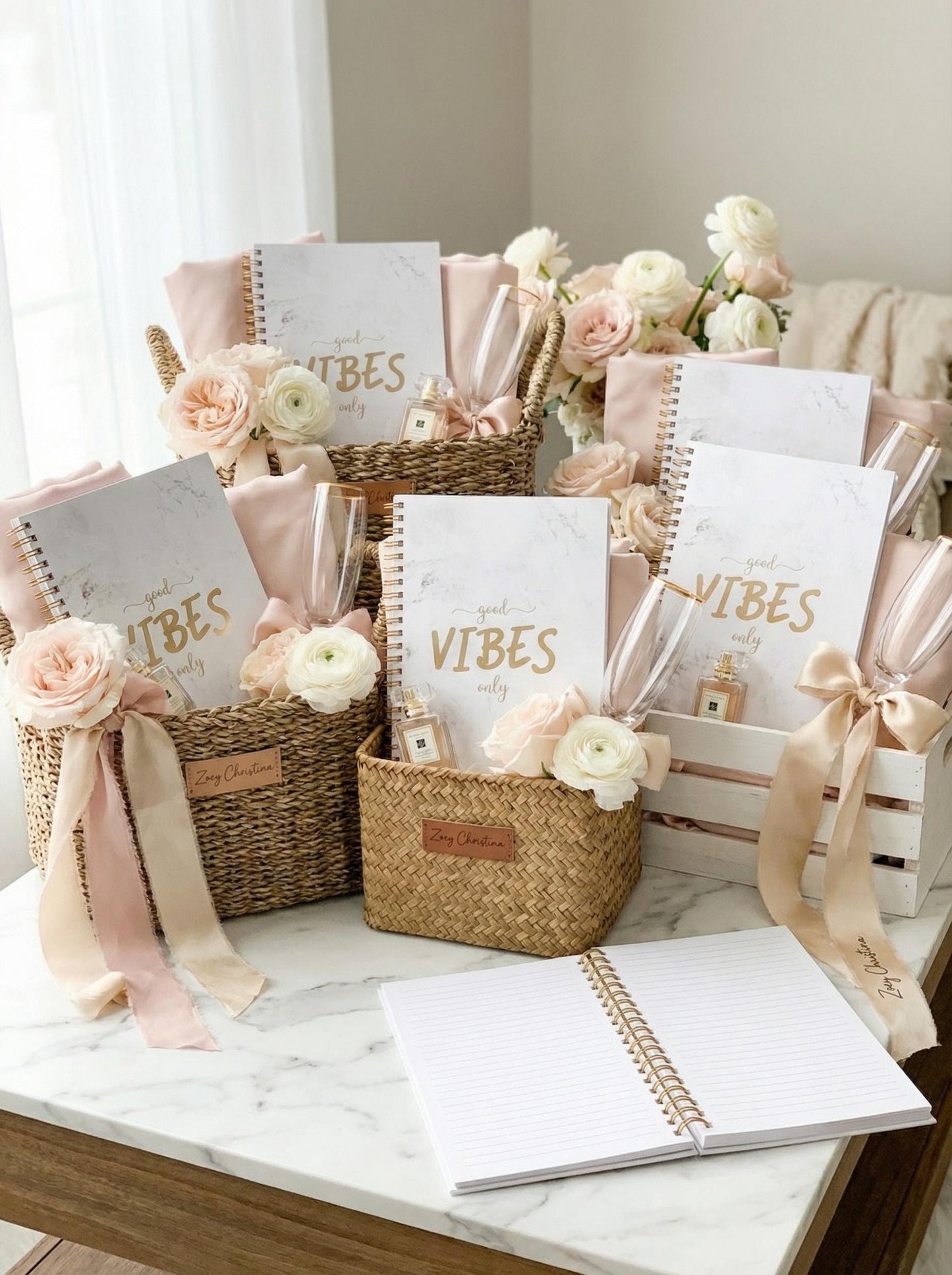 Good Vibes Only Notebook | Bridesmaid Proposal Gift | Bridal Shower Notebook