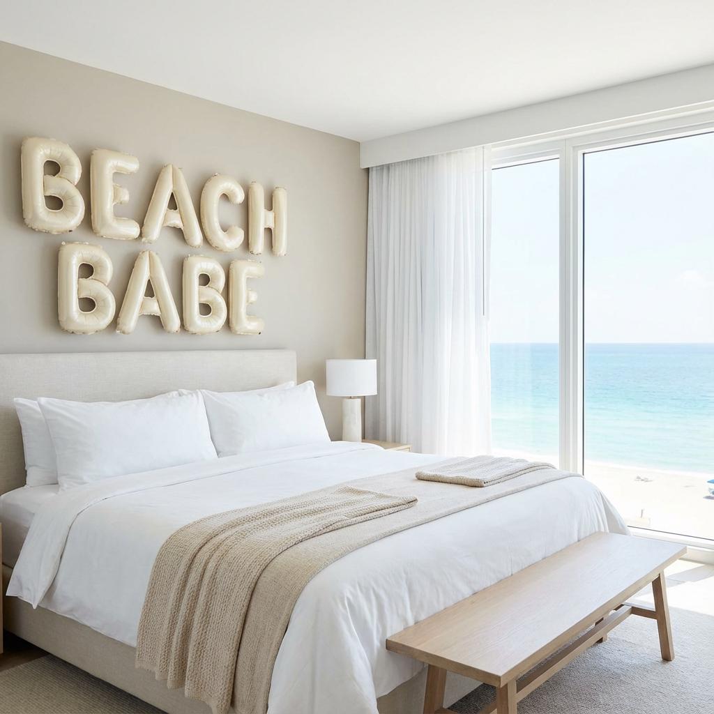 BEACH BABES Balloon Letters • Beach Bachelorette Decor • Coastal Girls’ Weekend Banner