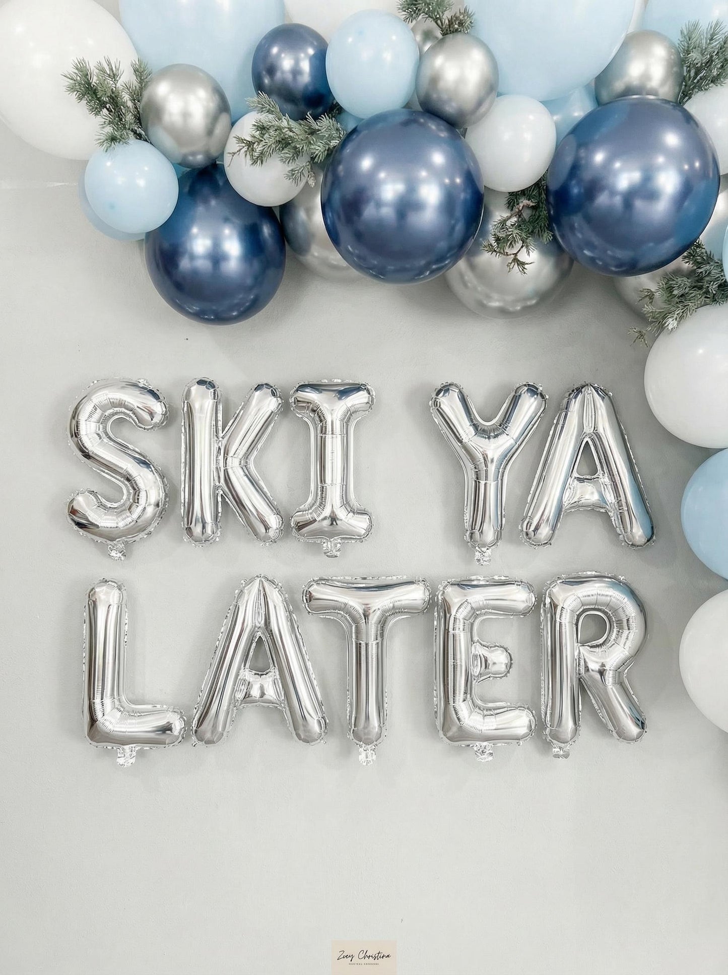 SKI YA LATER 40S Foil Balloon Letters: Après Ski Birthday Party Decor