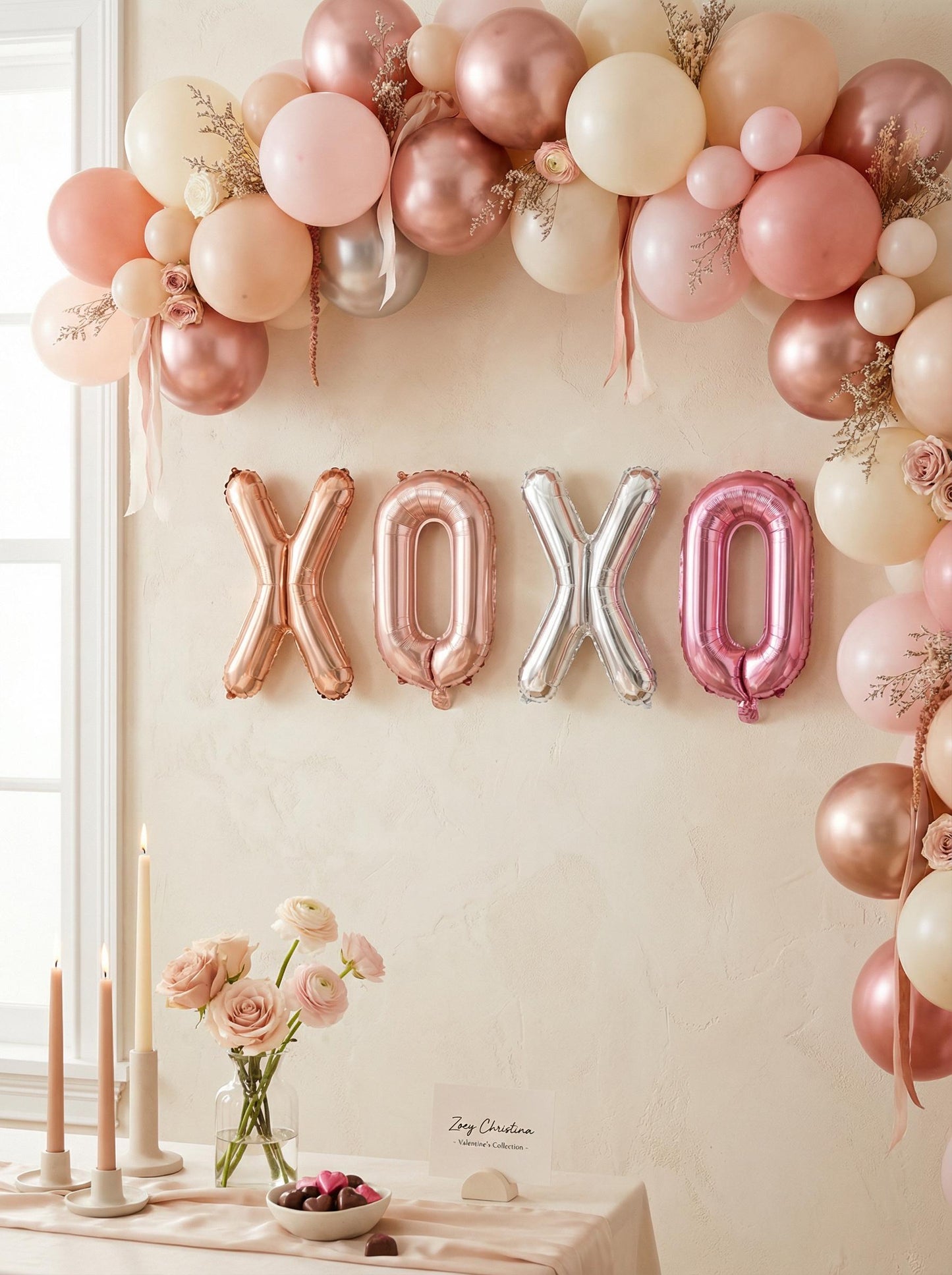 XOXO Foil Letter Balloons: Valentine Balloon Letters | Bachelorette & Bridal Shower Decor