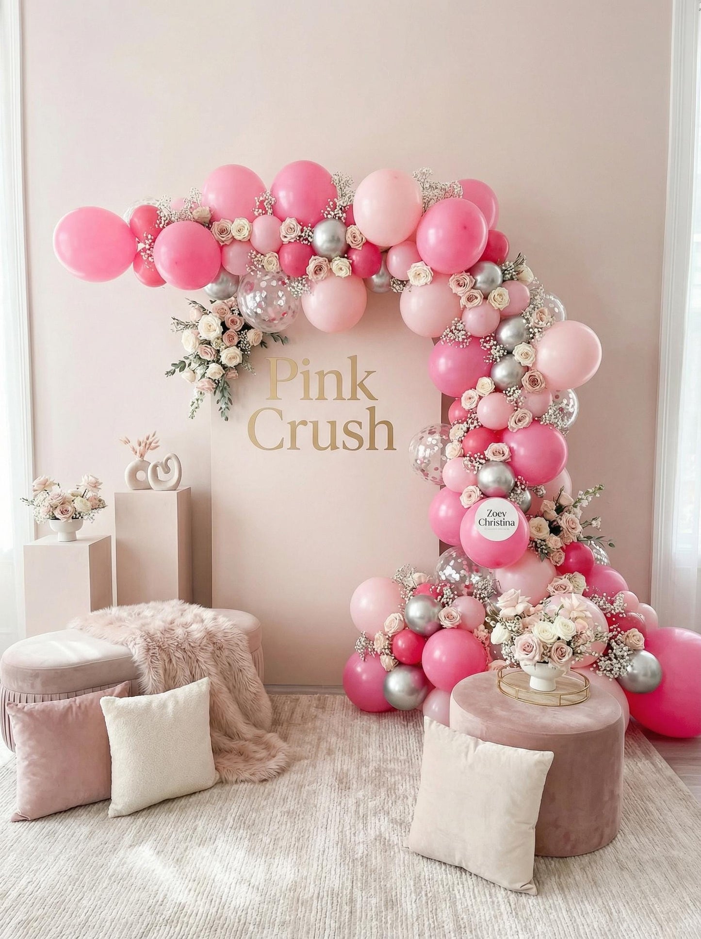 Pink Doll House Balloon Garland Kit: Dollhouse or Valentine’s Day Balloon Arch