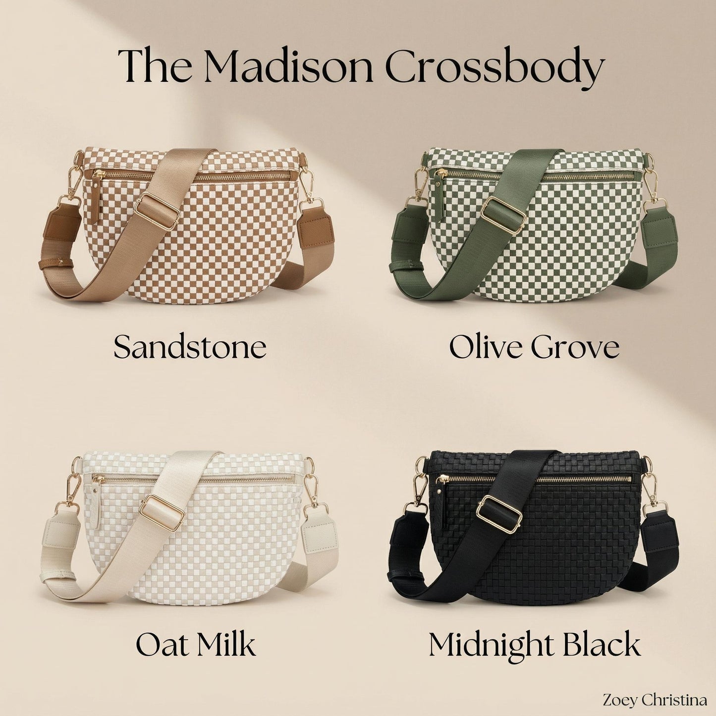 Camp Bachelorette Crossbody Bag: Olive Green Checker Crossbody Purse for Cabin Bach