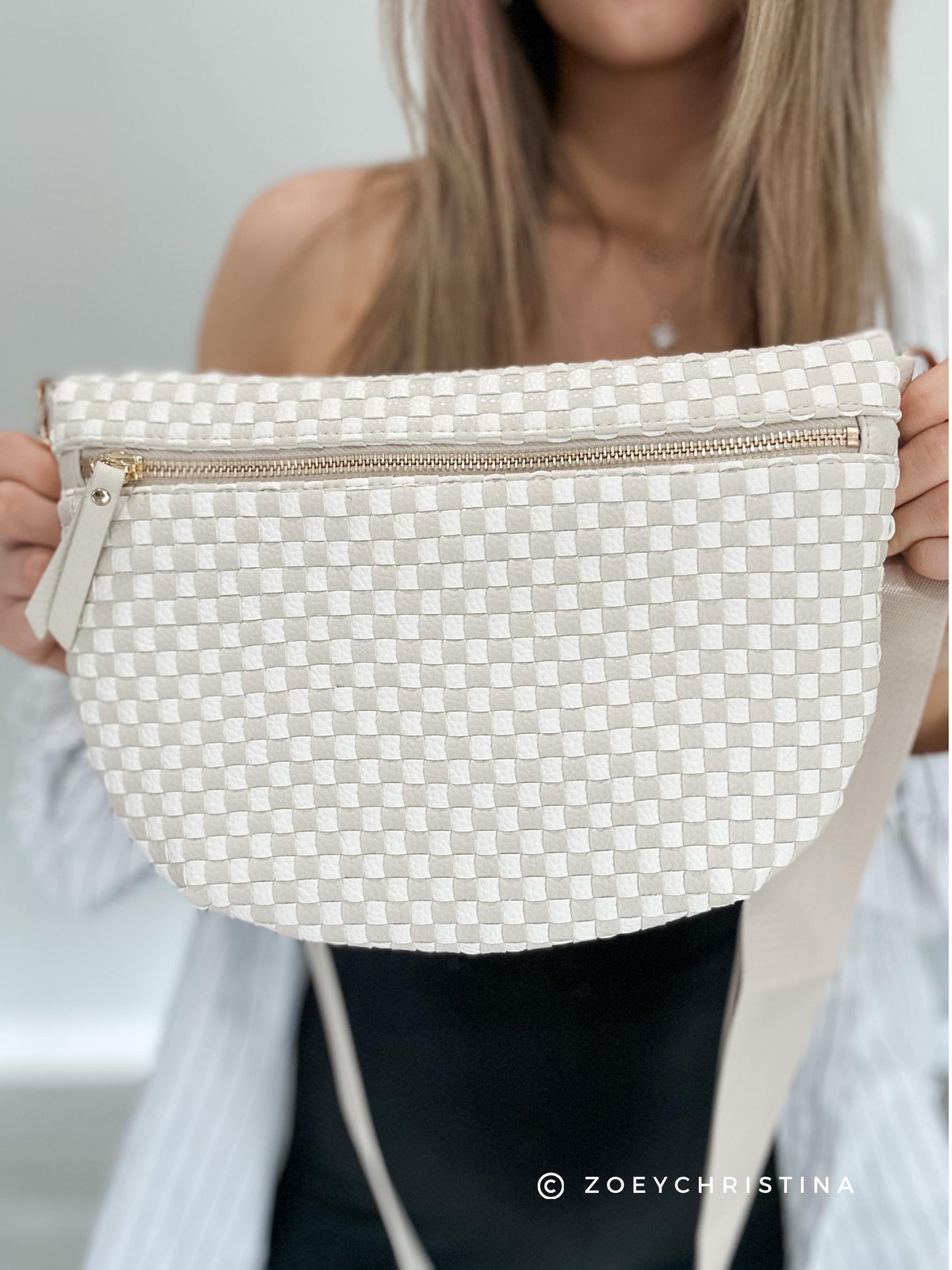 Brown Woven Crossbody Bag: Bridesmaid Gift Purse, Neutral Faux Leather Everyday style