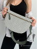 Camp Bachelorette Crossbody Bag: Olive Green Checker Crossbody Purse for Cabin Bach