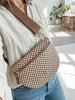 Camp Bachelorette Crossbody Bag: Olive Green Checker Crossbody Purse for Cabin Bach